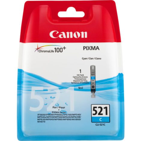 CLI-521 C. Type: Original, Printing colours: Cyan, Brand compatibility: 35041401 / Canon Cartridges