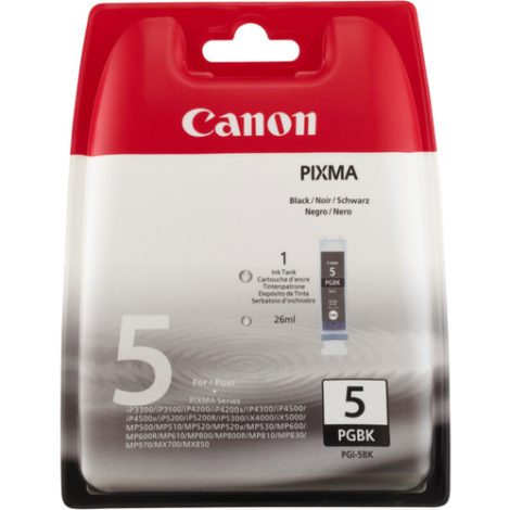 PGI-5BK. Type: Original, Ink type: Pigment-based ink, Printing colours: Black 20934149 / Canon Cartridges
