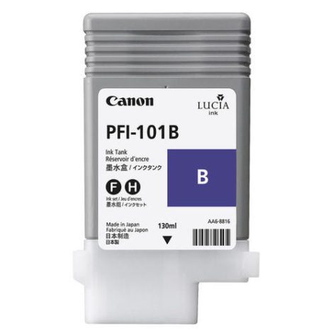PFI-101B. Type: Original, Ink type: Pigment-based ink, Printing colours: Blue. Print cartridge volume (metric): 130 ml 126241185 / Canon Cartridges