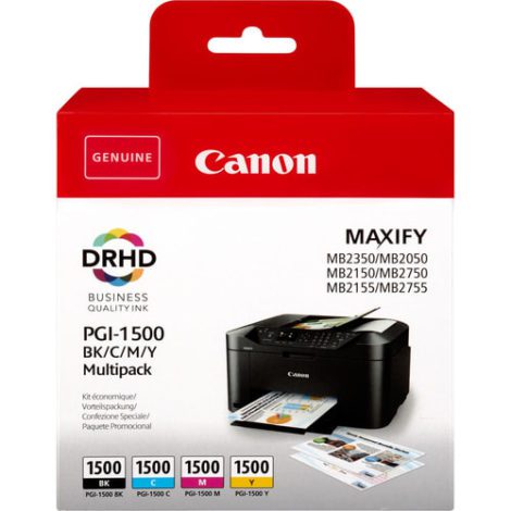 PGI-1500 BK/C/M/Y. Type: Original, Ink type: Pigment-based ink, Printing colours: Black,Cyan,Magenta,Yellow 63058913 / Canon Cartridges