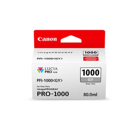 PFI-1000 GY. Type: Original, Ink type: Pigment-based ink, Printing colours: Grey. Volume: 80 ml 48104506 / Canon Cartridges