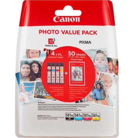CLI-581XL Multipack. Type: Original, Ink type: Pigment-based ink, Printing colours: Black,Cyan,Magenta,Yellow 132567260 / Canon Cartridges