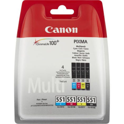 CLI-551 C/M/Y/BK photo value multi-pack with security ship 45682647 / Canon Cartridges
