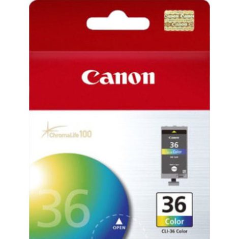 CLI-36C, Original, Pigment-based ink, Blue,Green,Yellow, , PIXMA iP100, mini260 and mini320, Inkjet printing 70190300 / Canon Cartridges