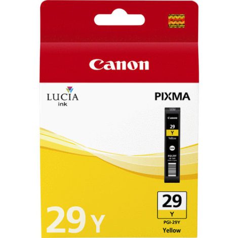 PGI-29Y Yellow Ink Cartridge. Type: Original, Ink type: Pigment-based ink, Printing colours: Yellow. Package type: Box 23635633 / Canon Cartridges