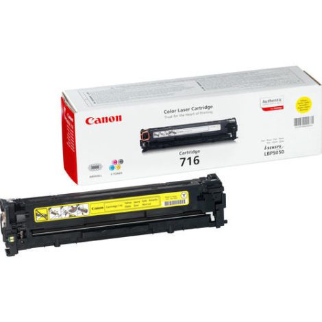 716 Y. Colour toner page yield: 1500 pages, Printing colours: Yellow, Quantity per pack: 1 pc(s) 9901117 / Canon Cartridges