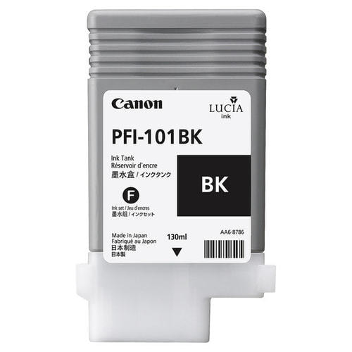 PFI-101BK. Type: Original, Ink type: Pigment-based ink, Printing colours: Black. Print cartridge volume (metric): 130 ml 45162591 / Canon Cartridges