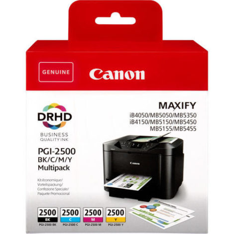 PGI-2500 BK/C/M/Y. Type: Original, Ink type: Pigment-based ink, Printing colours: Black,Cyan,Magenta,Yellow 63058918 / Canon Cartridges