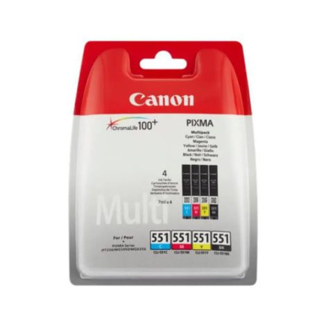 Canon CLI-551 C 3 Farben + Schwarz Patronenpackung Ungesicherte Blisterpackung CAN8714574584409 / Canon Cartridges