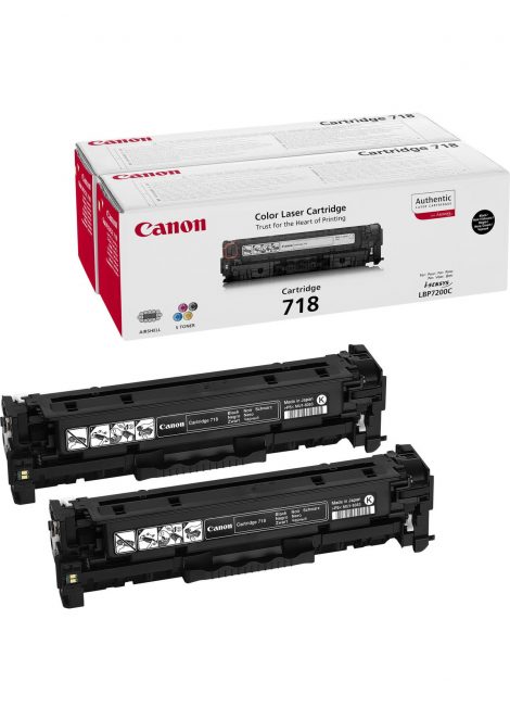 CRG-718 Bk VP. Black toner page yield: 3400 pages, Printing colours: Black, Quantity per pack: 2 pc(s) 54898472